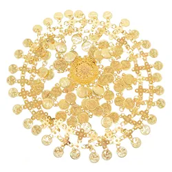 Bohemian Ethnic Alloy Tassel Women's Head Gold Coin Carving Declaration Chain Hair Jewelry Gift