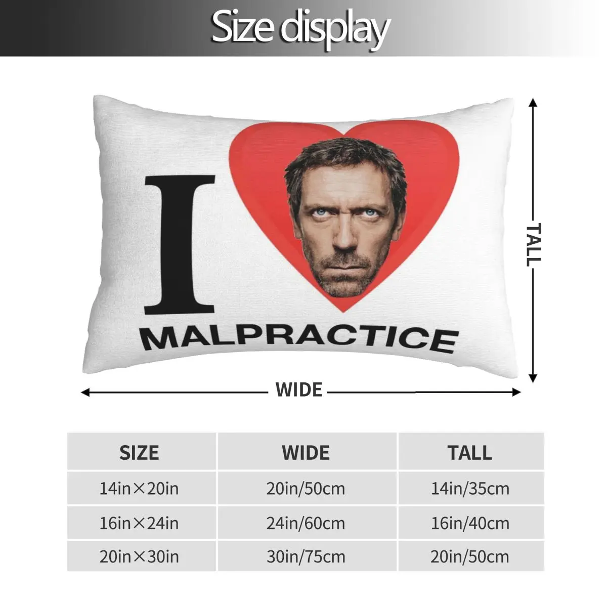 House MD Malpractice Enthusiast Merch Rectangle Pillowcase Cushion Cover Decorative Bedroom Bed Home Comfort Throw Pillow
