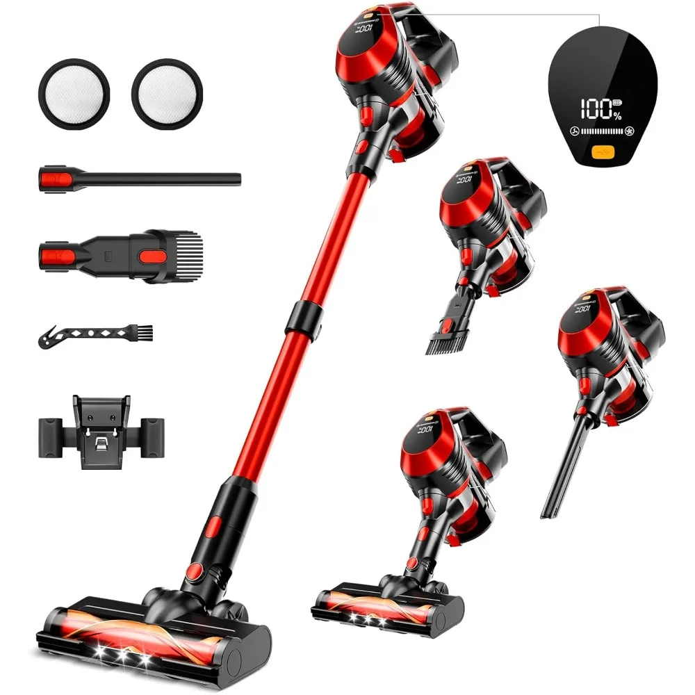 

Cordless Vacuum Cleaner - Lightweight, 35Kpa Home Stick Vacuum, Smart Display & Removable Battery, Up to 45 Mins, 8 in 1 Portabl