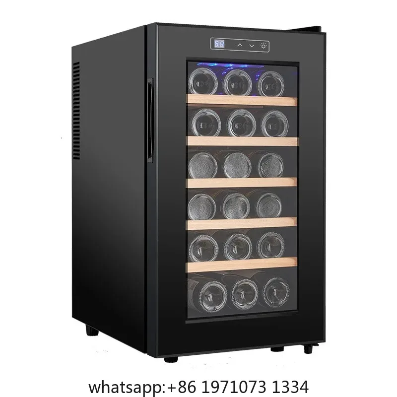 18 Bottle Cooler Refrigerator , Quiet Freestanding Fridge for Home/Office, 12℃-18℃ Adjustable Temperature,Glass Door