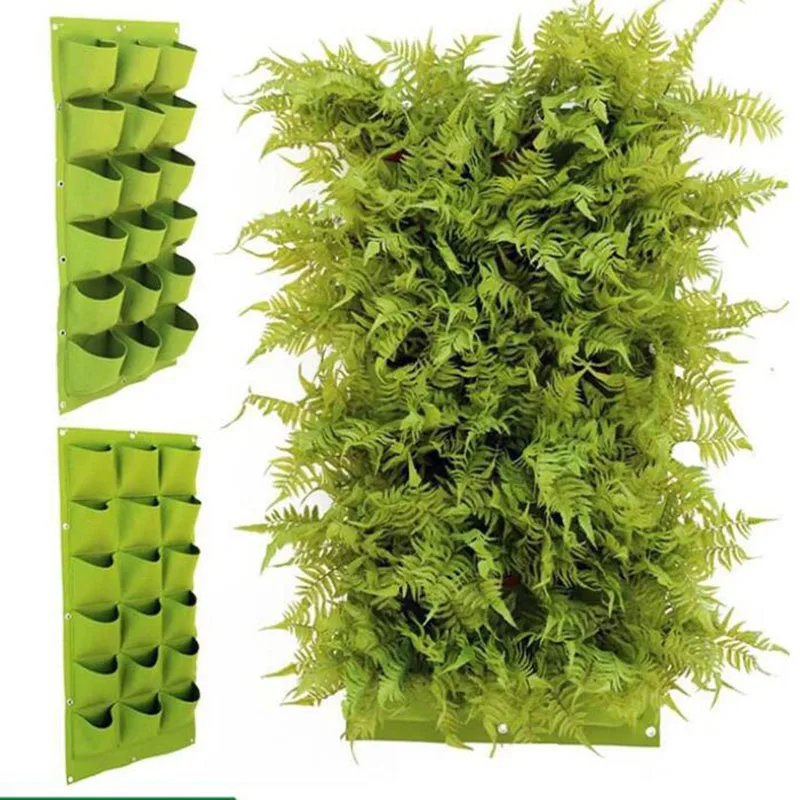 9/12/25/36 Pockets Green Grow Bags growing pots Planter Vertical Garden wall hanging Vegetable flower Planter Growth fabric bags