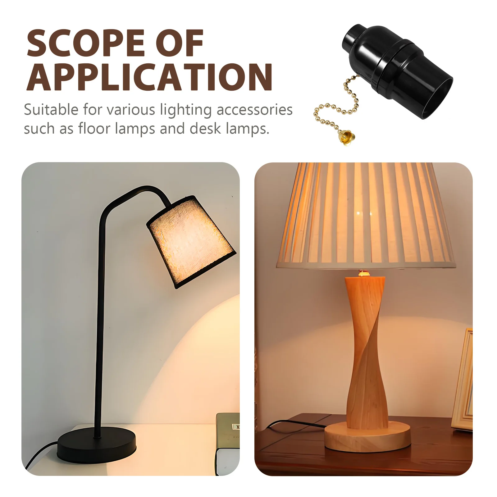 

Bakelite Lamp Holder Pull Chain Socket Accessory Parts Plastic Bulbs Work Sockets E27 Black Lighting Fixture Compatibility