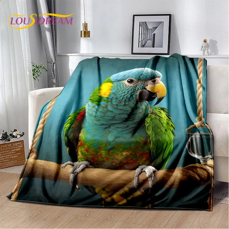 Dream Colorful Parrot Macaws Budgerigar Bird coperta, coperta morbida per la casa camera da letto divano letto Picnic Office Travel Cover Kid