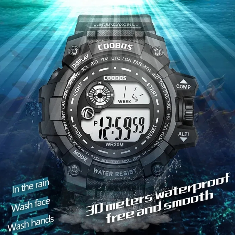 Luminous Military Wristwatches Men 2025 Brand Sport Waterproof LED Digital Watch For Man Calendar Stopwatch Clock Relojes Hombre