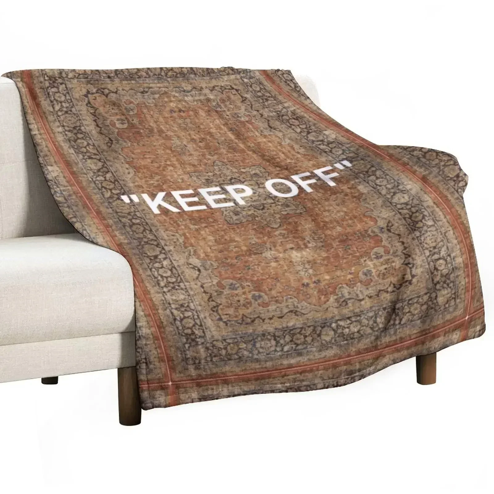 New KEEP OFF - Antique Orian rug Throw Blanket Shaggy Hairy Extra Large Throw Blankets