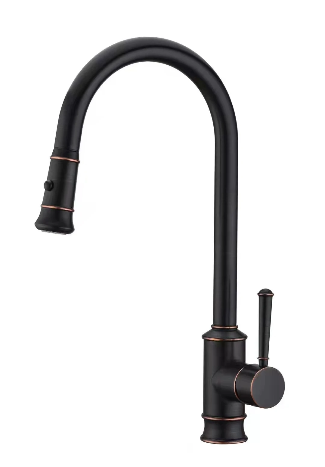 

Oil Rubbed Bronze Kitchen Faucet One Hole, Brass Kitchen Sink Faucet with Dual Function Pull Down Sprayer High Arc Spot Free,ORB