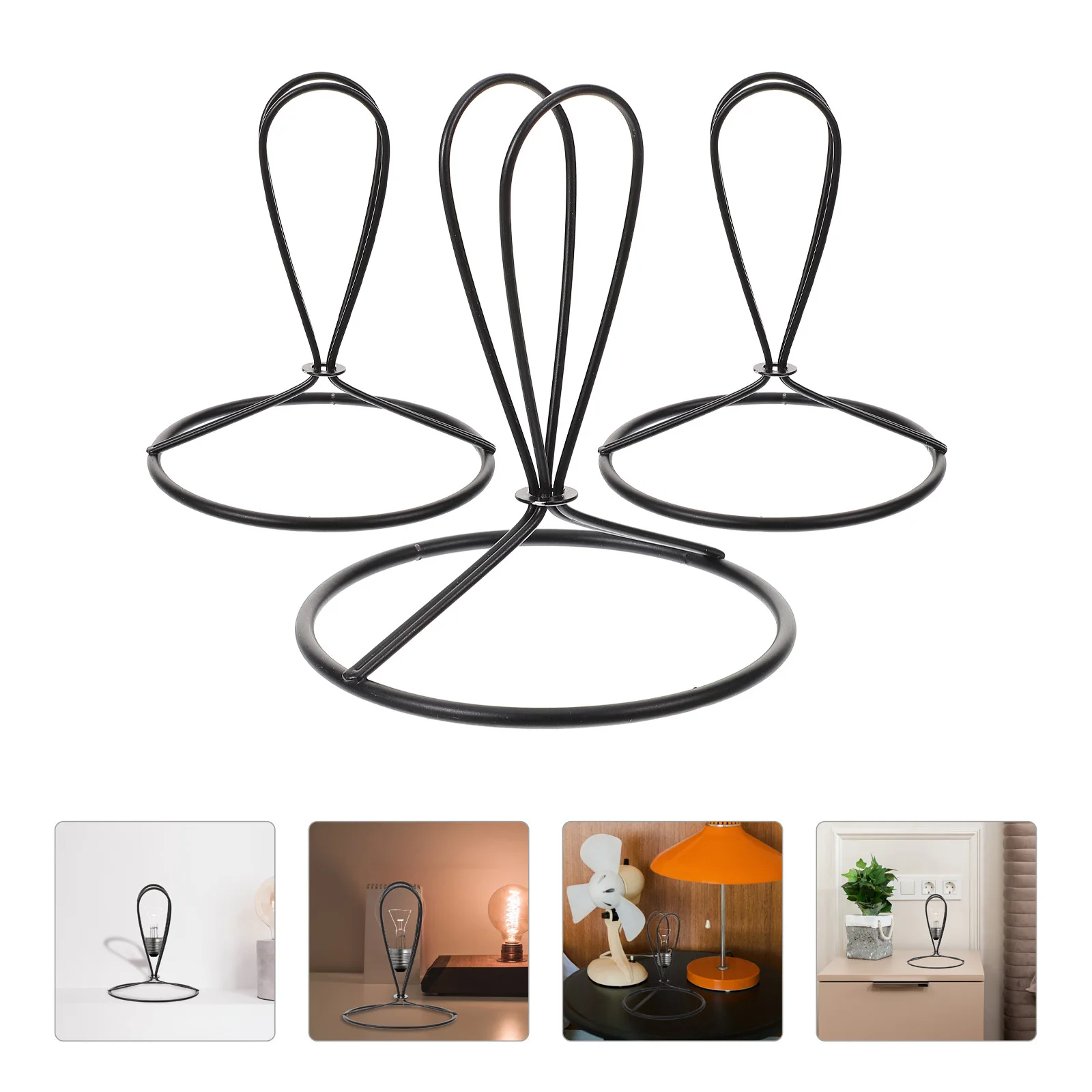 

3Pcs Lamp Shade Clip Rings Iron Material Lightweight Adjustable Lampshade Holder for Home Office Table Floor Lamps Light Bulb