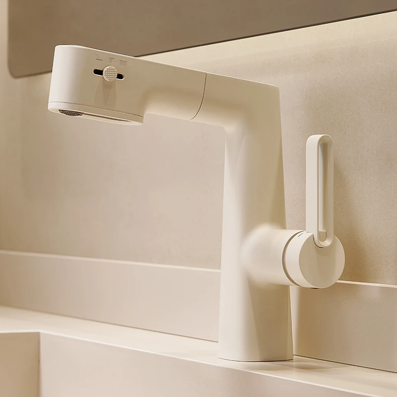 كريم رفع الهواء صنبور قابل للسحب حوض الحمام المنزلي صنبور ساخن وبارد #2