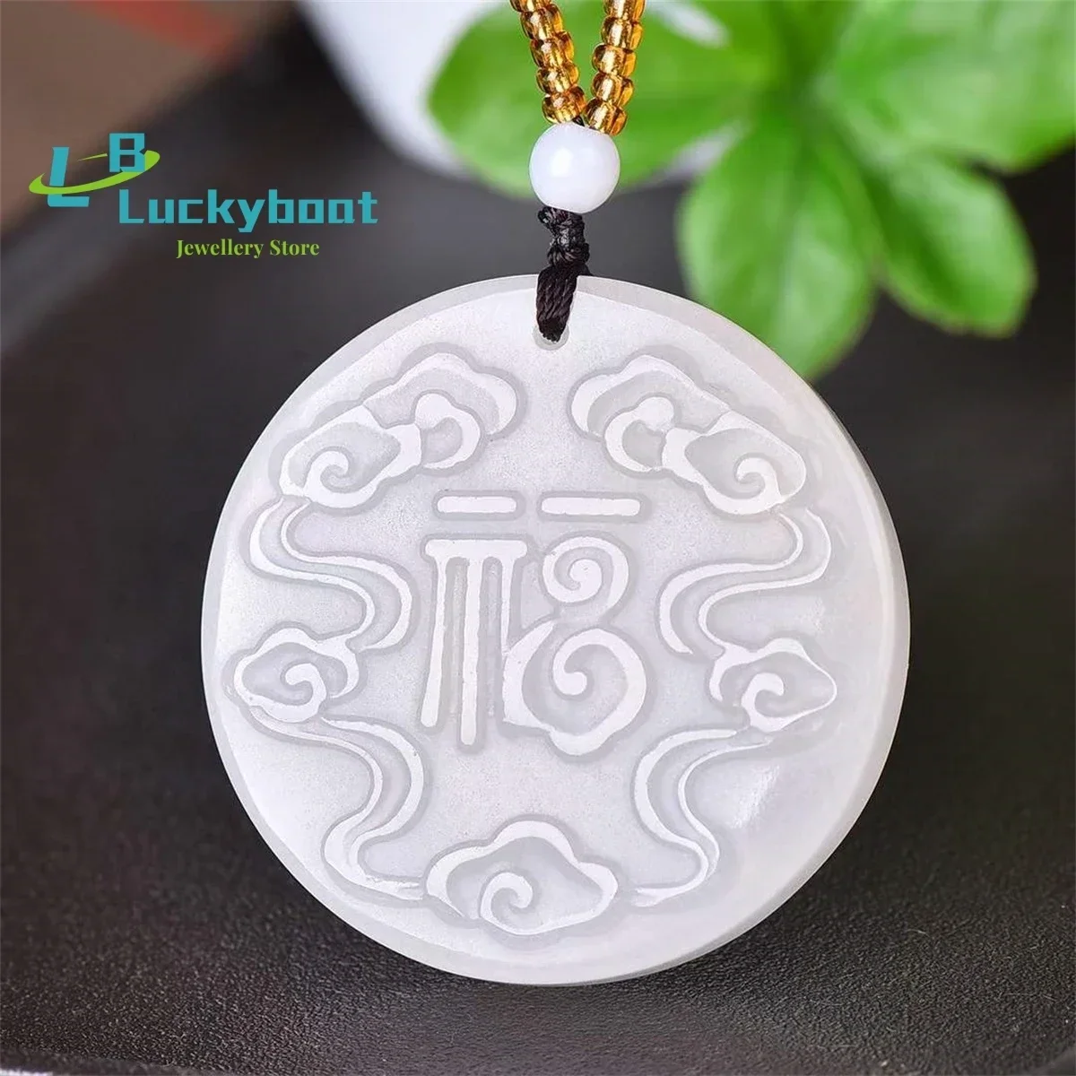 Natural Gold Silk Jade Violet Xiangyun Fu Brand Pendant Simple and Personalized Exquisite Versatile for Men and Women