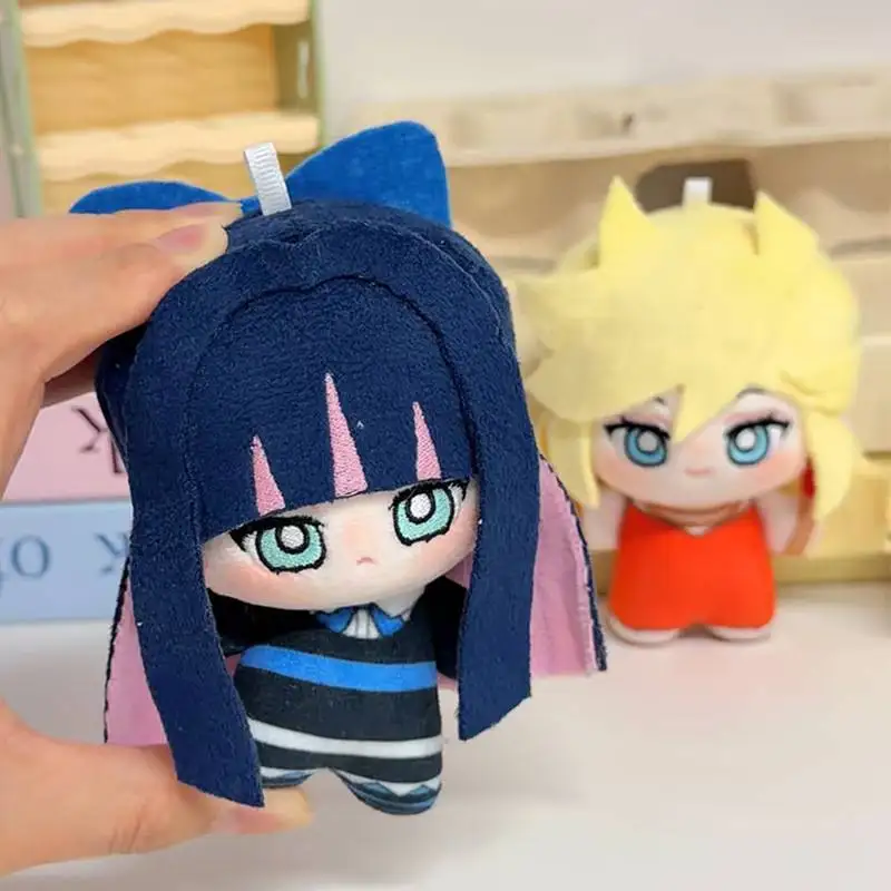 10cm Anime Panty & Stocking With Garterbelt Plushies Panty And Stocking Cute Figure Plush Stuffed Animation Derivatives Doll Toy