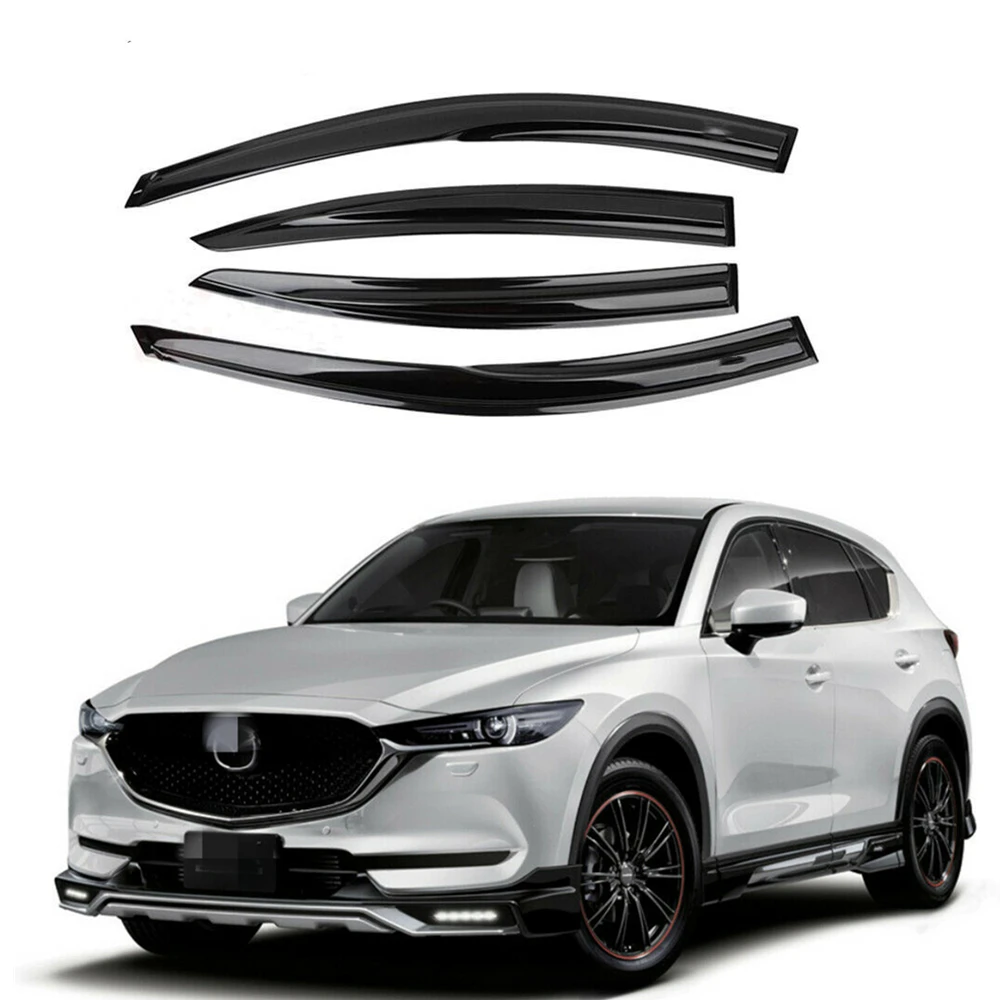 

For Mazda CX-5 CX5 2018 2019 2020 2021 Window Visor Rain Guard Weather Shield Wind Deflector Slim Trim Awning Shelter Raincoat