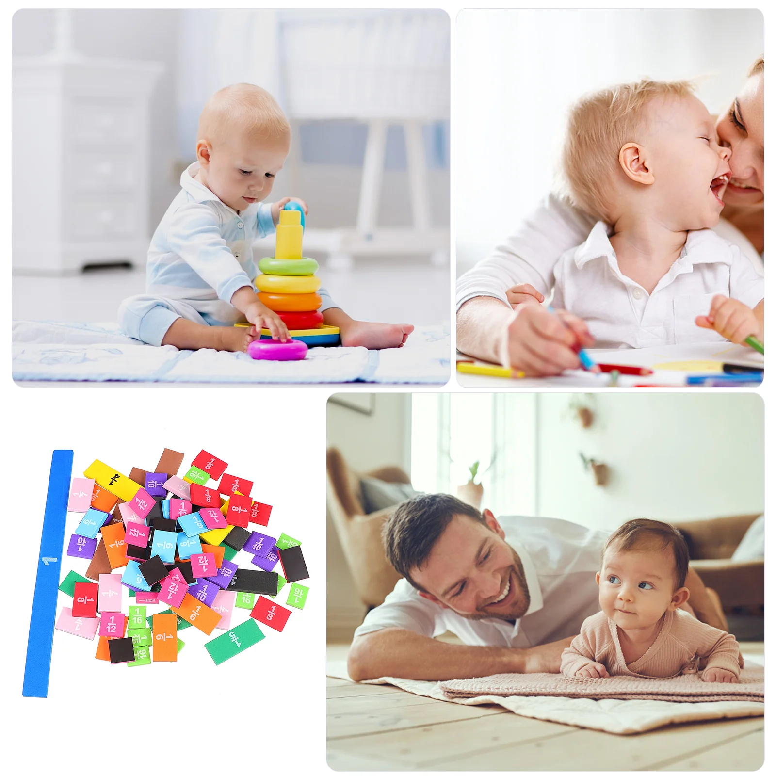 

Mathematical Fraction Blocks Children Kids Plaything Educational Early Toy Learning Teaching Aids