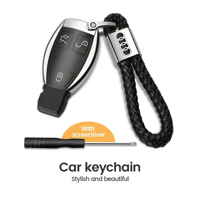 Auto Audi Logo Keyring Leather Luxury Car Keychain For Audi sline A4 B7 B8 B9 A3 8P 8V 8L A5 A6 C6 C5 C7 4F A1 A7 A8 Q2 Q3