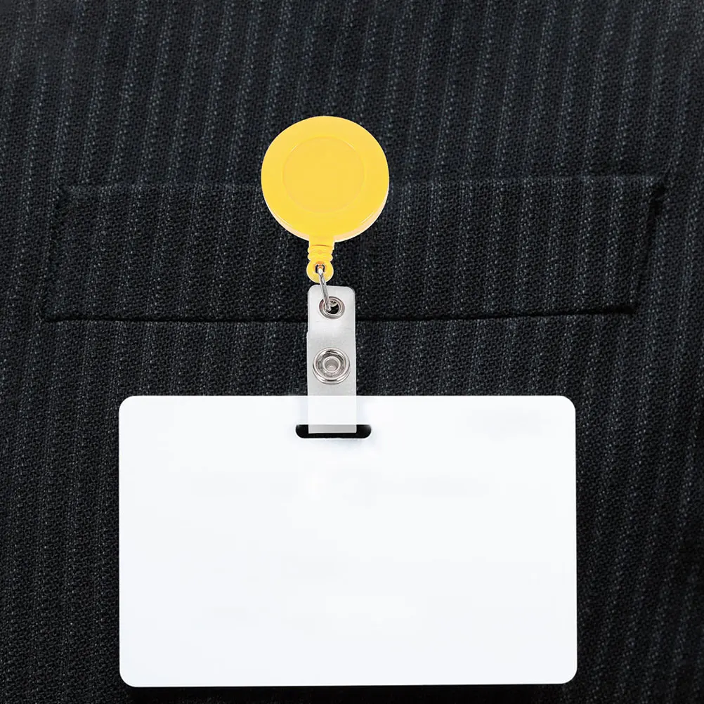 

9pcs Retractable Holder Buckles Id Card Clip Material Mixed Colors Name Tag Holder Employee Badge Clip Portable Badge