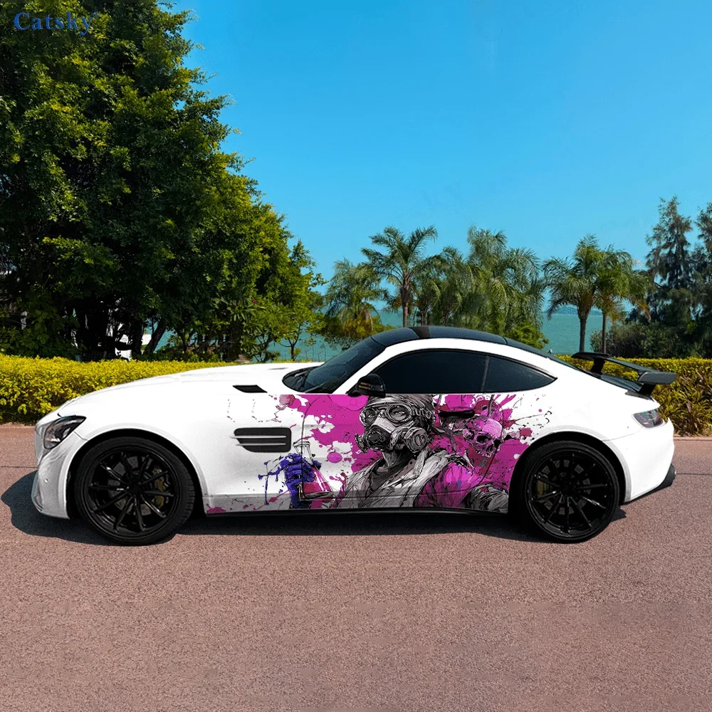 

Череп брызг автомобиля боковая наклейка Декор, ПВХ водонепроницаемая устойчивая к царапинам наклейка, защита автомобиля, автоаксессуары в подарок