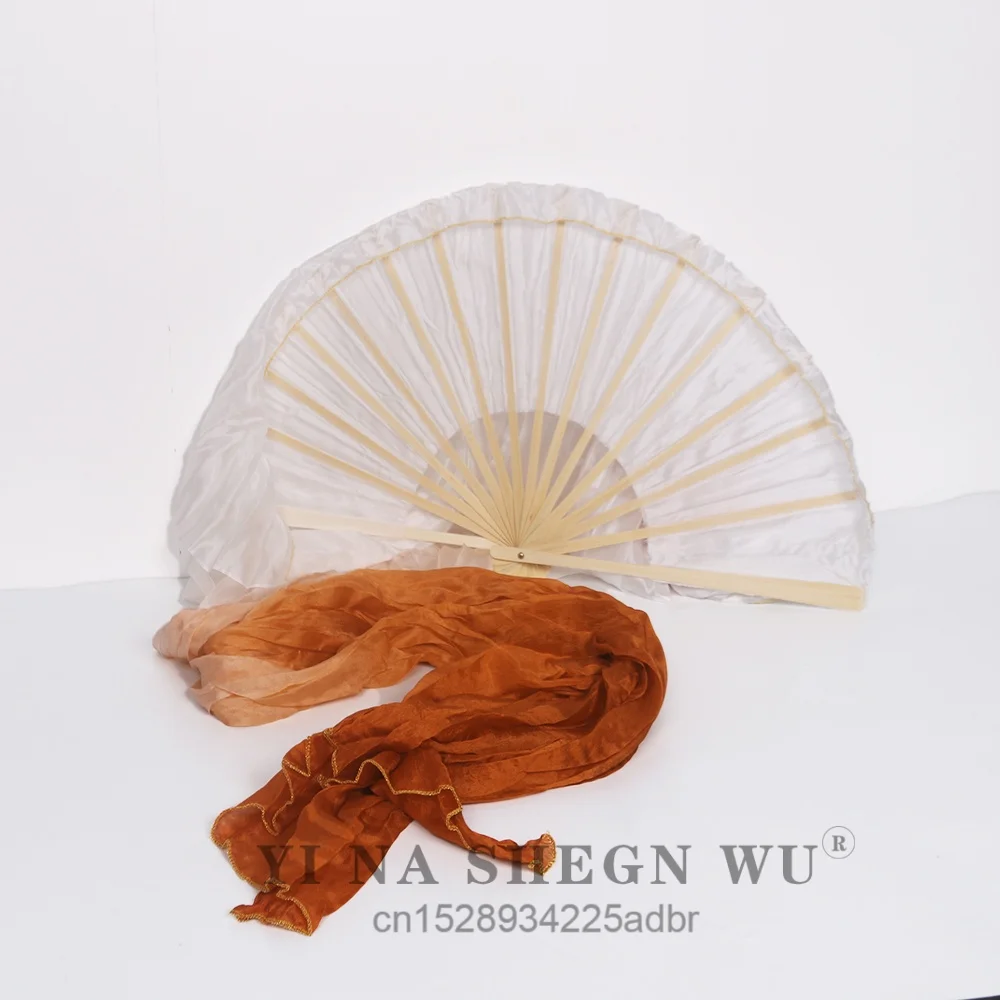 Wachlarze do tańca brzucha, jedwab naturalny wysokiej jakości, chiński jedwab 100%, 1 sztuka, praworęczne, ręcznie robione, ręcznie farbowane jedwabne welony, wachlarze taneczne.