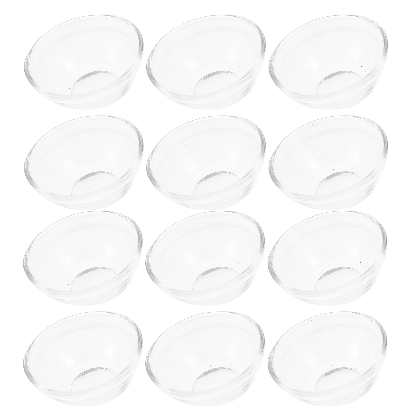 

12 Pcs Pudding Bowl Cereal Stackable Clear Food Containers with Lids Kitchen Sauce Household Glass Dessert Mold Cake