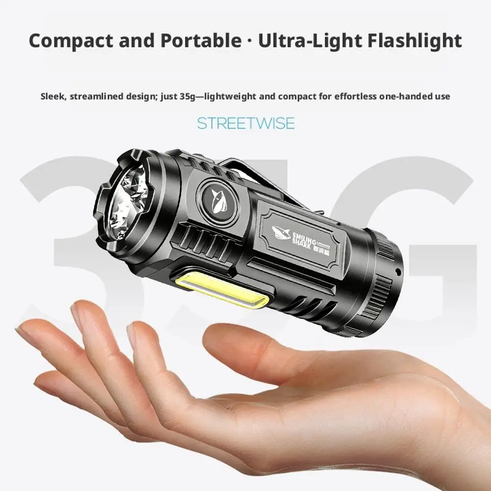 Ultra Bright Mini Flashlight Pocket Clip Hand‑free Work Light With COB Side Light  Rechargeable Waterproof Torch Outdoor Work image 6