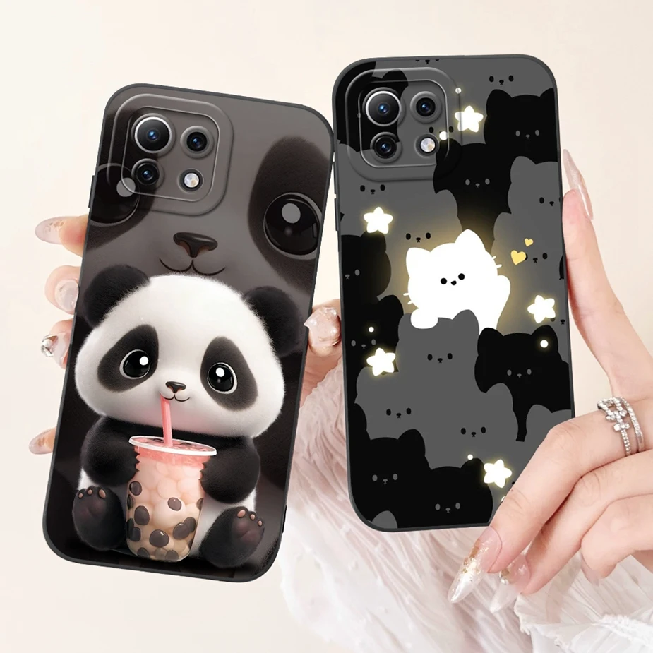 For Xiaomi Mi 11 Lite Case Mi11 Pro Cute Panda Cartoon Cover Shockproof Phone Cases For Xiaomi Mi 11 Ultra Mi11 Lite Soft Fundas