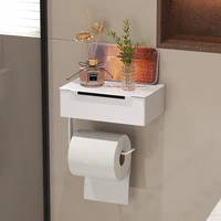 Portarrollos de papel, caja de pañuelos húmedos, estante de almacenamiento no perforado, caja de pañuelos, soporte para pañuelos