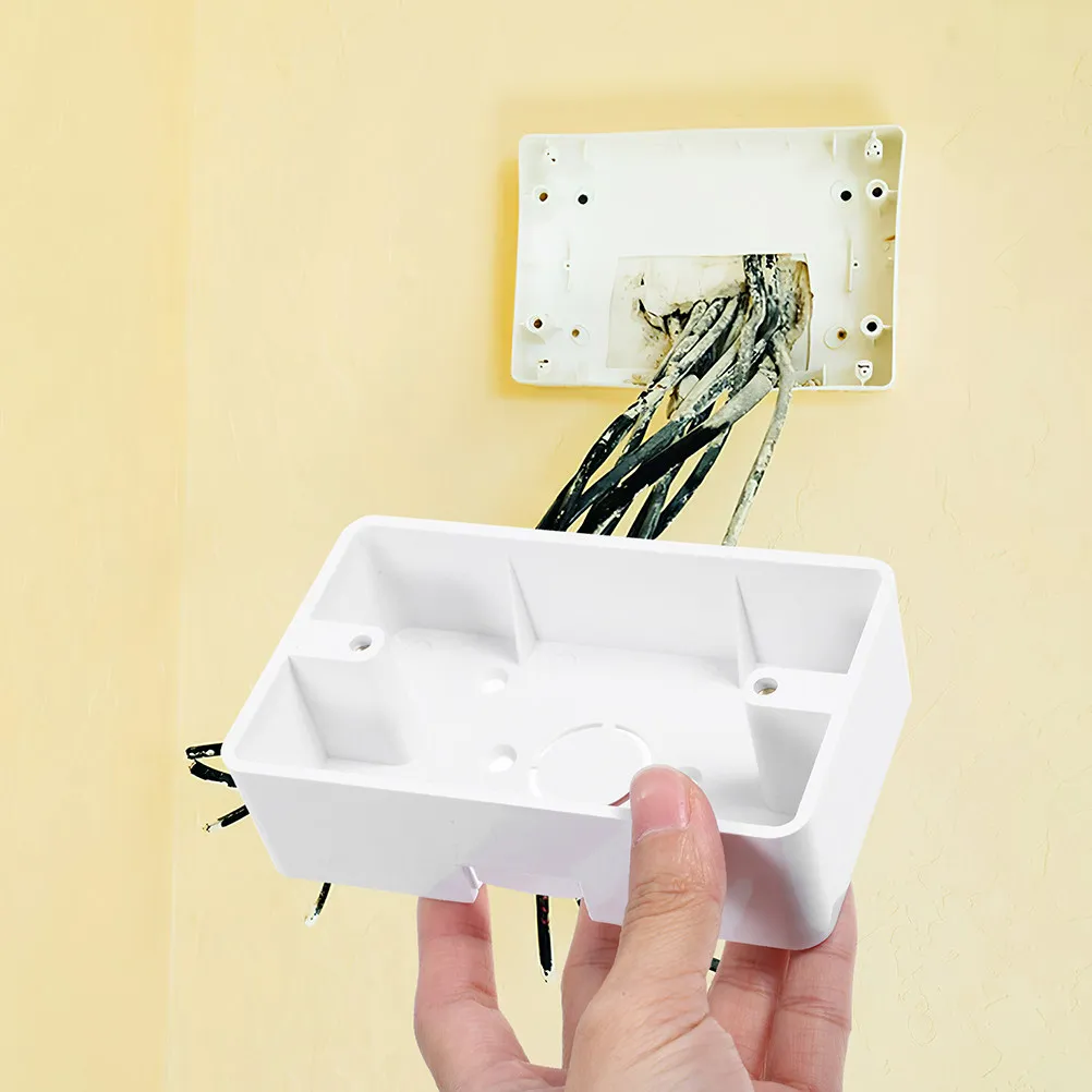 2Pcs Heavy Duty Outdoor ABS Junction Box Wall Mounted Surface Mount Electrical Outlet Box Socket Base Case Wall Socket Boxes