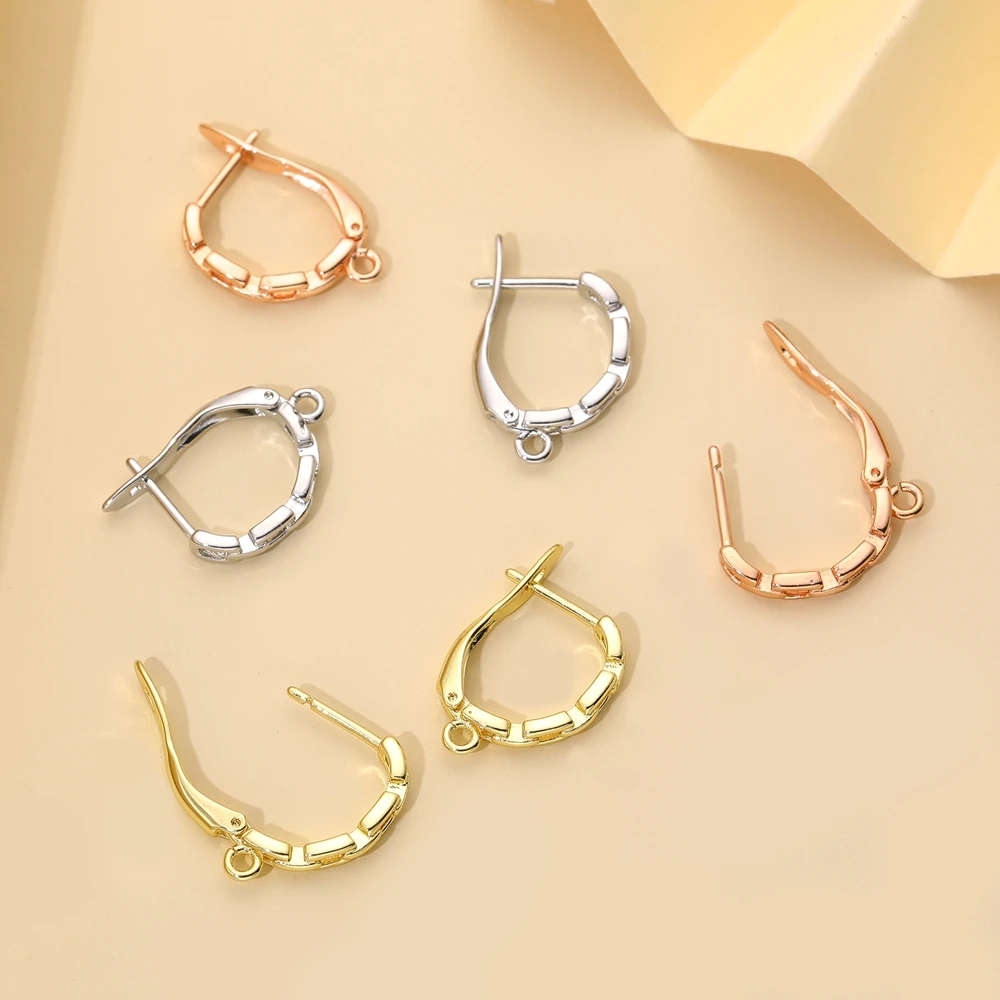 Juya 2 4 6 Teile/los DIY Gold Silber Überzogene Anti-Allergie Verschluss Schwenzy Earwire Stiche Ohrstöpsel Verschluss Ohrring Haken zubehör – Detail 20