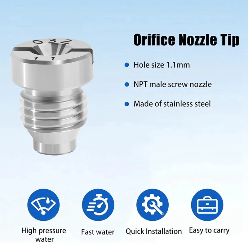 PORK-Foam Cannon Orifice Nozzle And Foam Maker Meshes Kit For Foam Cannon Replacement Thread Nozzle Tips And Mesh Filter