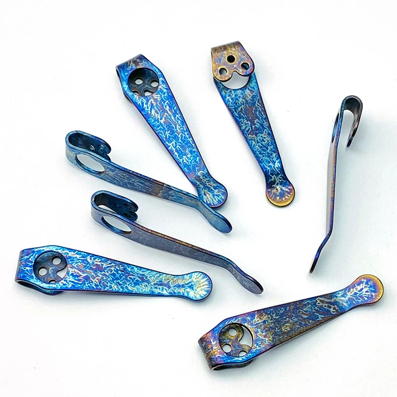 Жареный синий нож, титановый карманный зажим для глубокой переноски для оригинального Spyderco C81 Paramilitary2 Para3 C11 Delica C10 Endura G10 Manix2