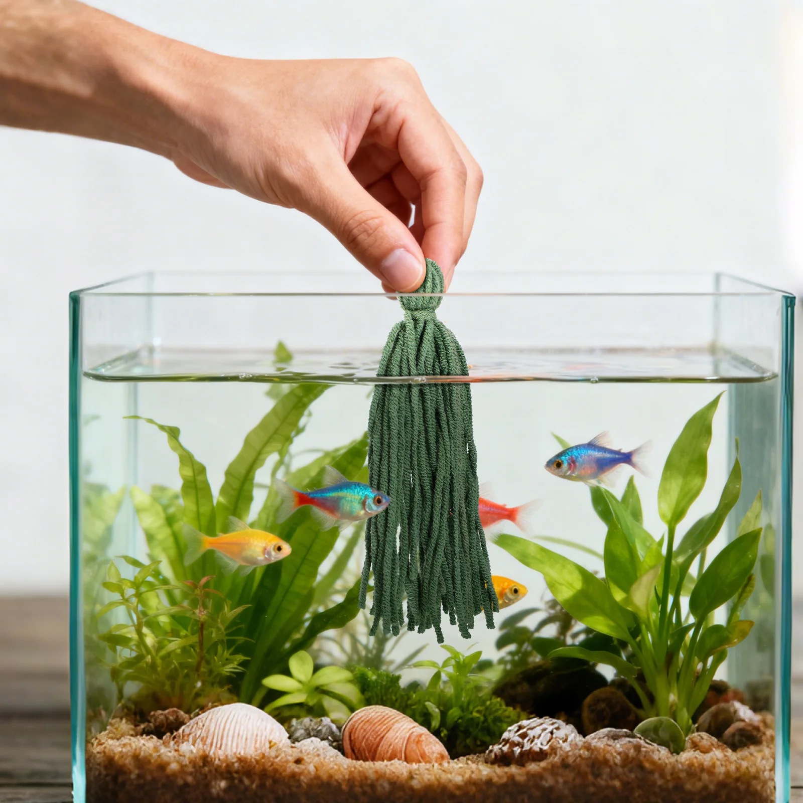 

10Pcs Fish Shrimp Spawning Mop Natural Breeding Substrate Safe Egg Laying Habitat for Aquarium Fry Protection and Shrimp