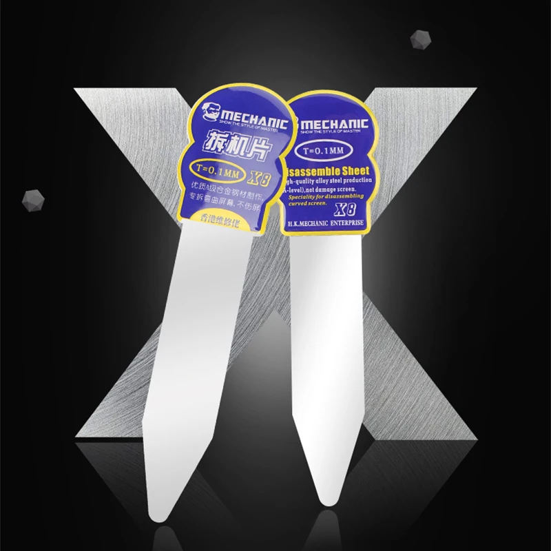 MECHANIC X8 0.1mm Ultra-Thin Flexible Alloy Steel Disassembly Card for Mobile Phone Curved Screen Pry Opening Repair Tools