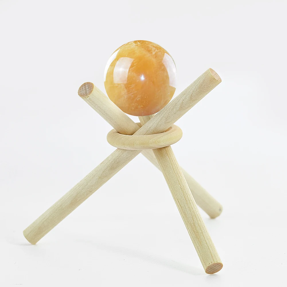 

Crystal Ball Wood Stand Holder Beauty Egg Makeup Sponge Stick Specimen Collection Display Base Creative Tripod Crafts Ornaments