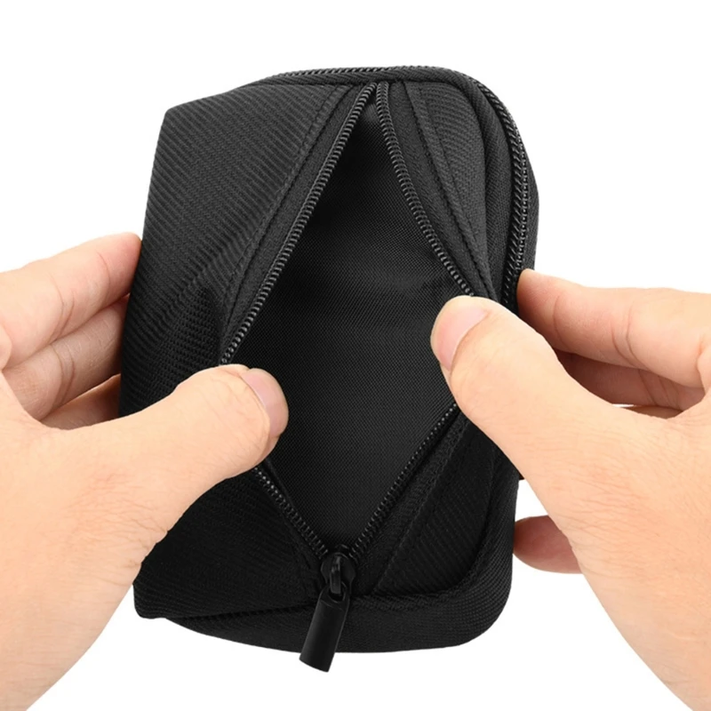 Q81F อัพเกรดกระเป๋าถือไนลอนกระเป๋าเดินทางขนาดเล็กจัดระเบียบกระเป๋าที่ใส่อุปกรณ์เสียงมัลติฟังก์ชั่นพร้อมช่องสองช่องสำหรับ