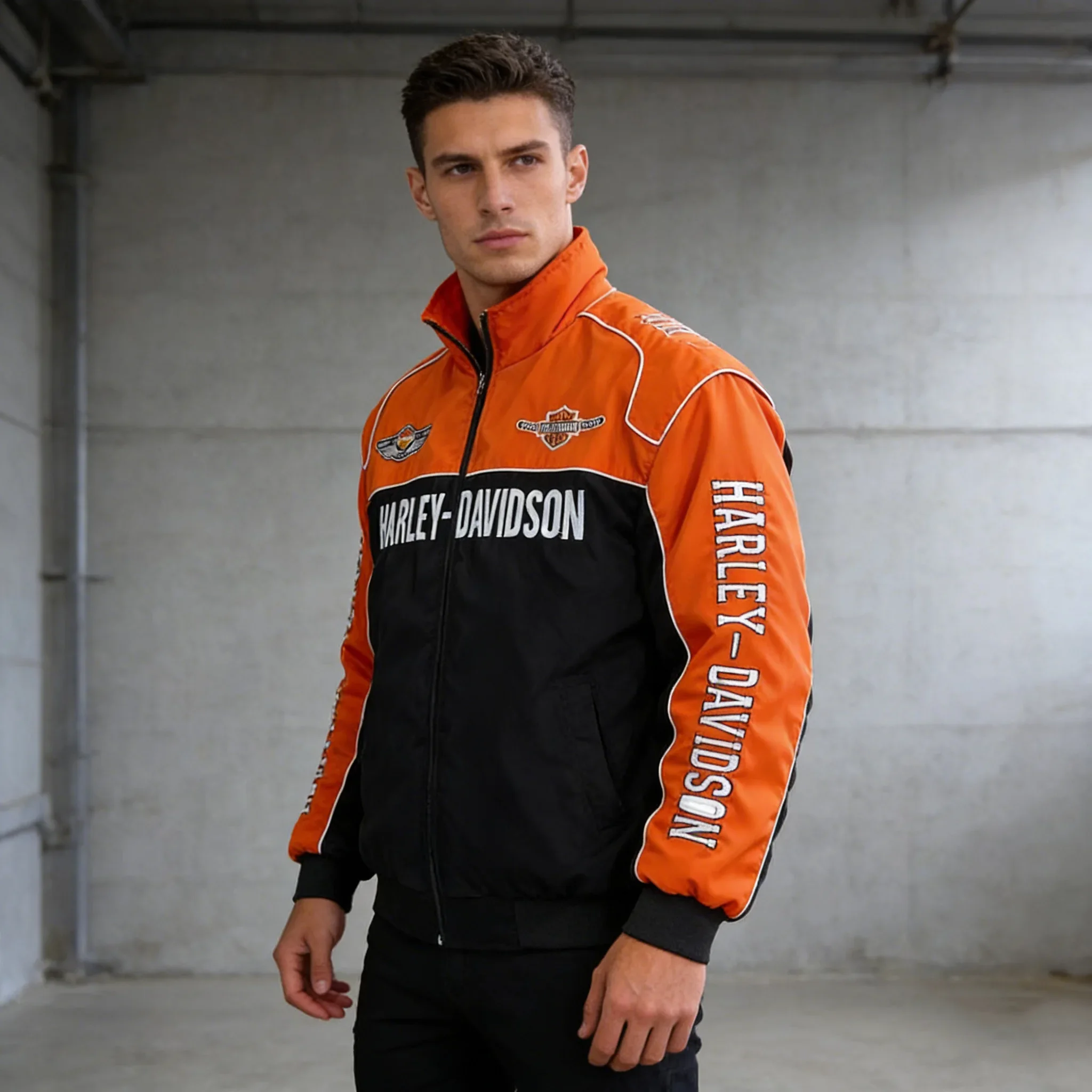 Harley Davidson Man Racing Jacket Autumn Winter Embroidery Thick Coat Outdoor Keep Warm Lady Motorcycle Cycling Uniform Jacket view 2