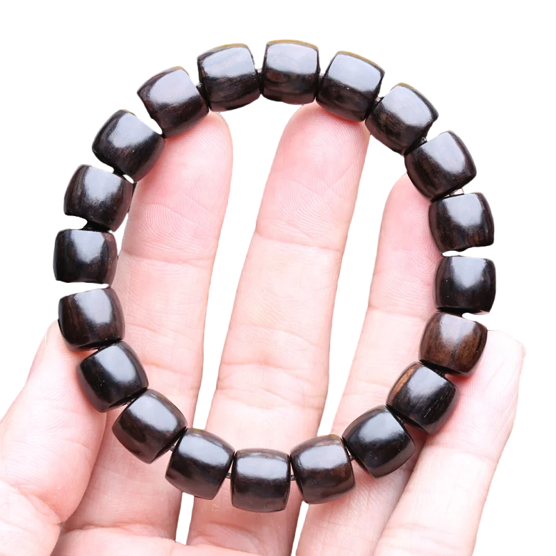 Natural Ebony Hand String Men\'s And Women\'S Models Single Loop Decompression Beaded Around Finger Ebony Bracele