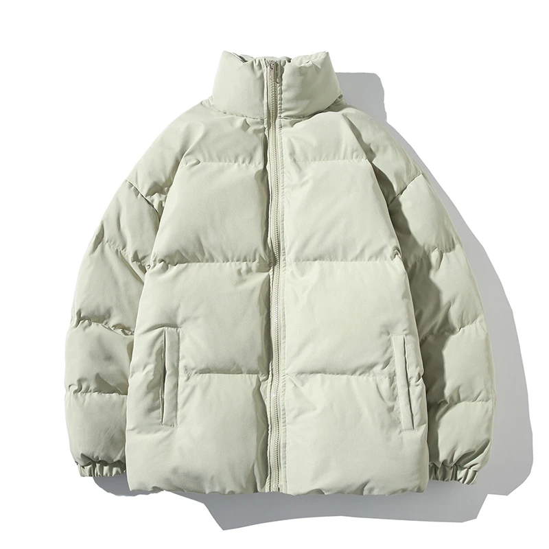 Streetwear oversize gola quente casaco de inverno feminino cor sólida parka moda casual casacos de inverno para mulher