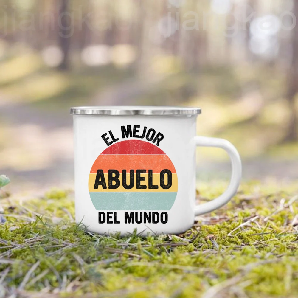 

Кружка с принтом «Лучший дедушка в мире», эмалированная кружка для напитков, кофе, походная кружка, подарок на день рождения, праздник, День отца для дедушки