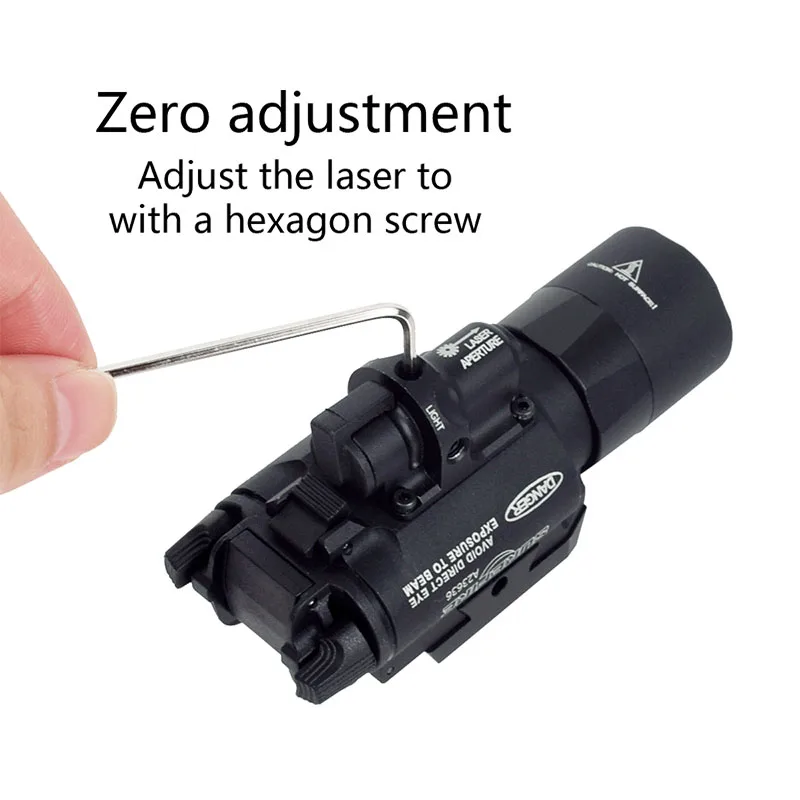 Tático surefire x300 x400 x400u ultra vermelho verde mira laser lanterna led rifle scout luz para picatinny weaver trilhos montagem