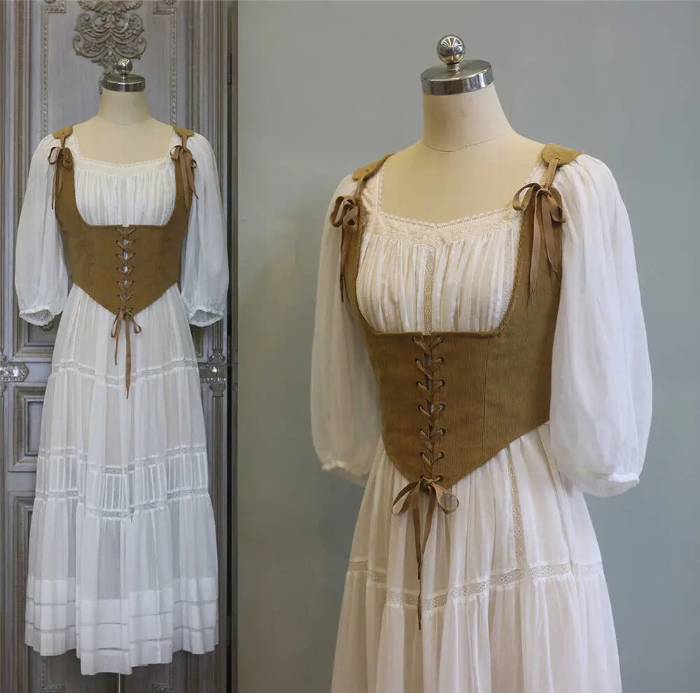 المرأة في العصور الوسطى صد سترة عصر النهضة الدانتيل يصل مشد القراصنة سروال قصير صدرية