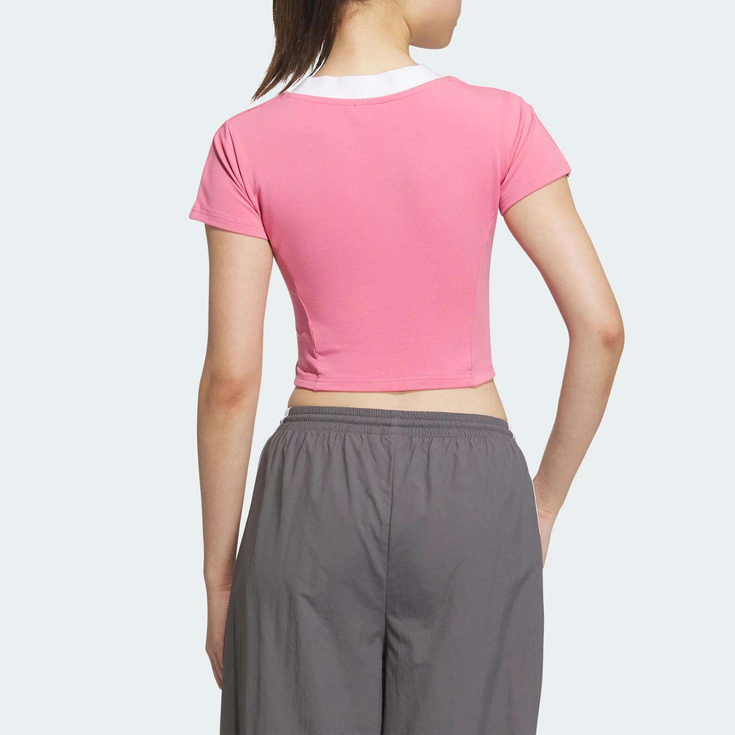 Adidas Authentic Three Leaves Women's Comfortable V-Neck Sports Casual Short Sleeve JD1131
