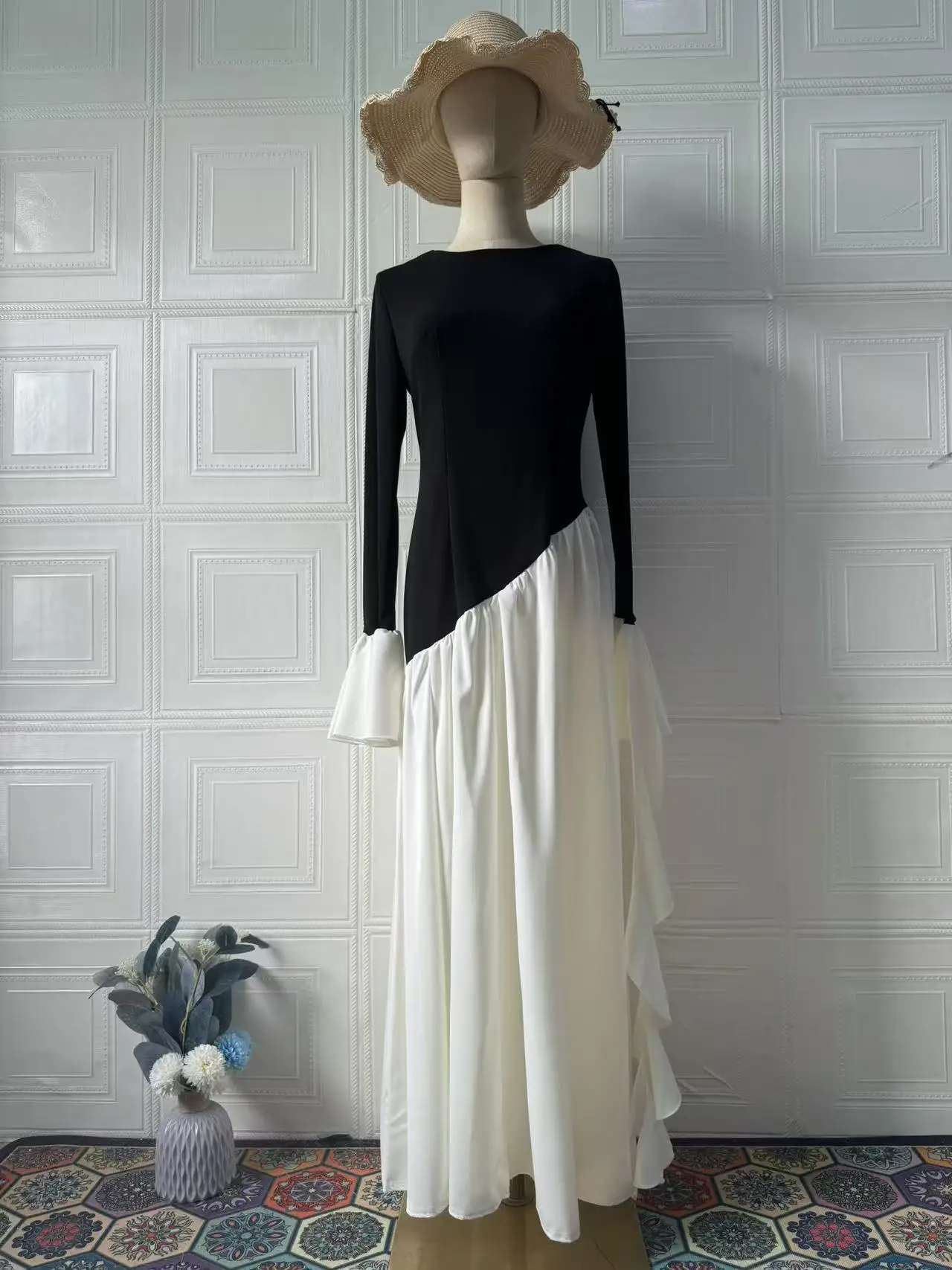 2025 Summer New Elegant Temperament Design Sense Long Sleeved Long Skirt Comfortable Dress for Women