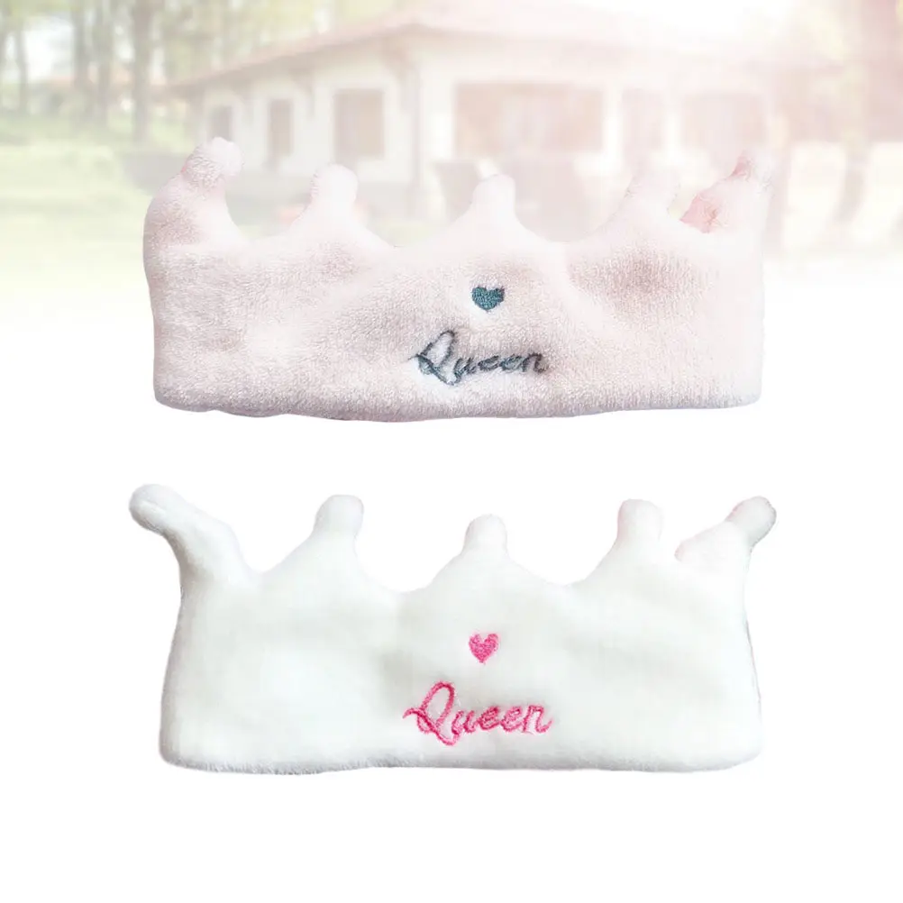 

2 шт. эластичные повязки-ободки для волос с короной для умывания, спа-процедур, макияжа, теплые зимние повязки для женщин