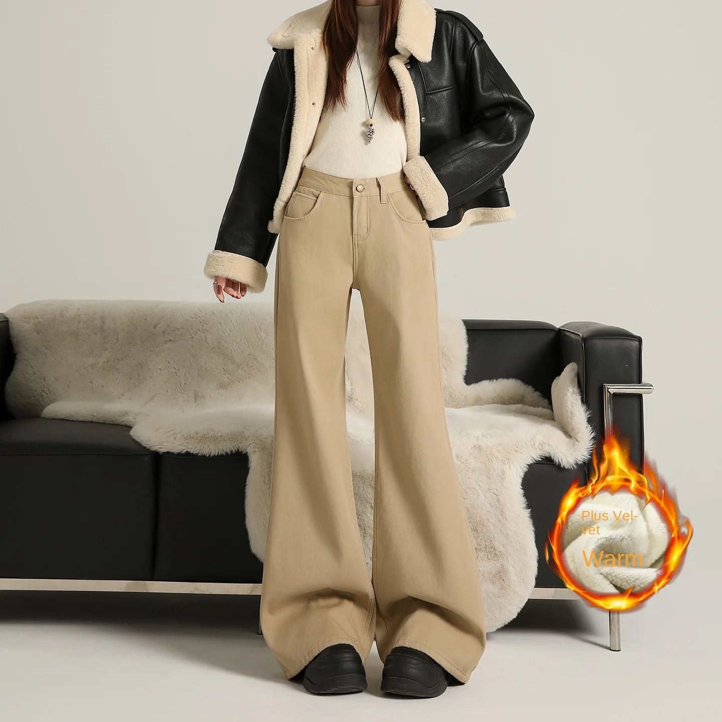 فضفاض عالية الخصر المرأة الدينيم الجينز فضفاض مضيئة السراويل خمر الرجعية واسعة الساق الراحة تمتد بناطيل كاجوال جينز نسائي