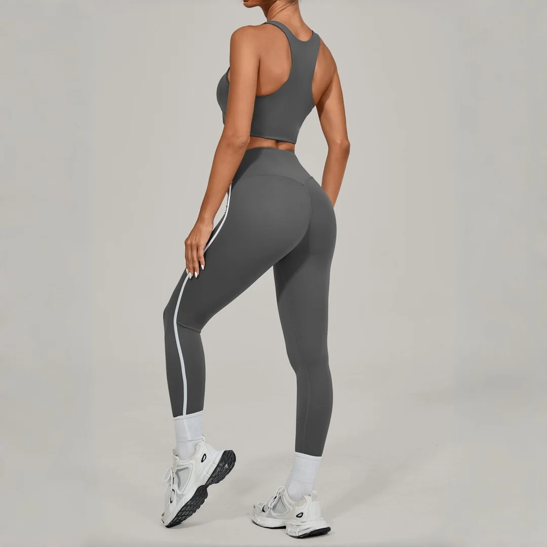 

Женский спортивный бюстгальтер, брюки, комплект для йоги, повседневная одежда для бега, комплект для йоги, высокая талия, плотный быстросохнущий костюм для йоги и фитнеса