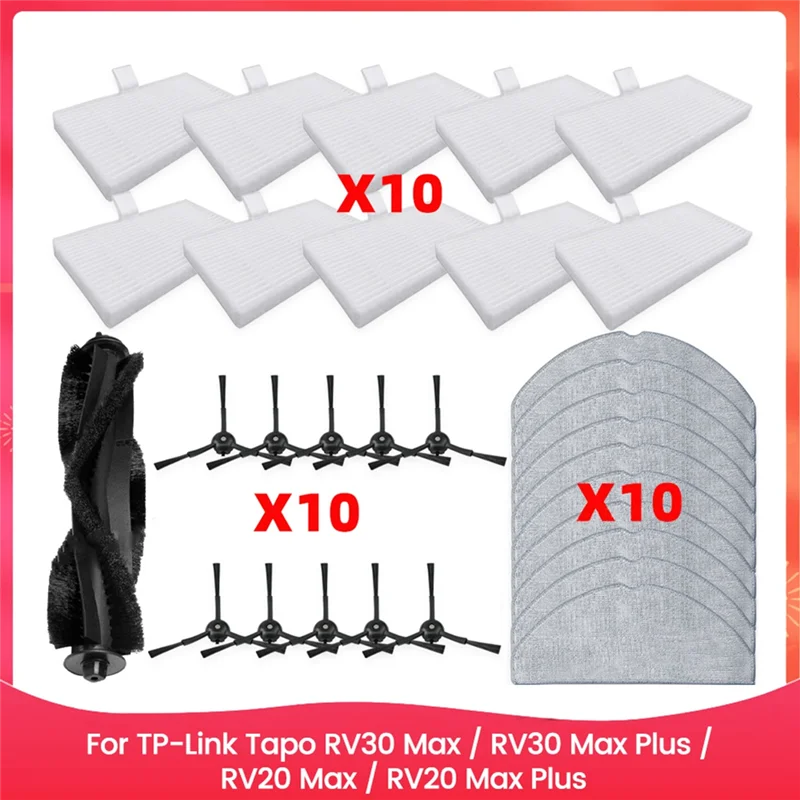 

AC23-For TP-Link Tapo RV30 Max / RV30 Max Plus / RV20 Max / RV20 Max Plus Vacuum Parts Filter Main Side Brush Mop Cloth