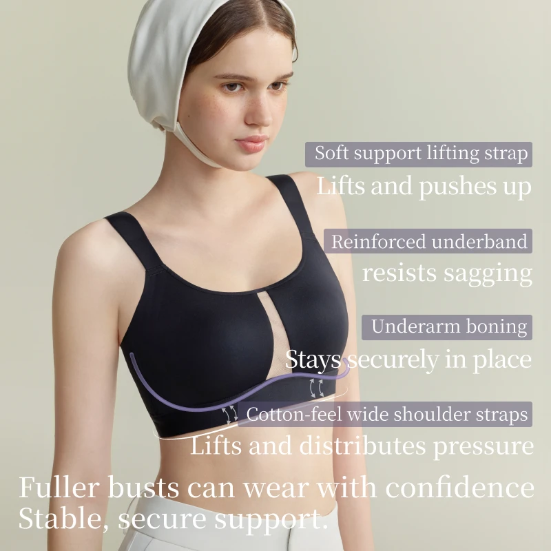 Picture 3: SUJIIN Sexy Plus Size Supportive Bras for Women Seamless No Underwire Minimizer Bra Female Full Cup Breathable Bralette XM091