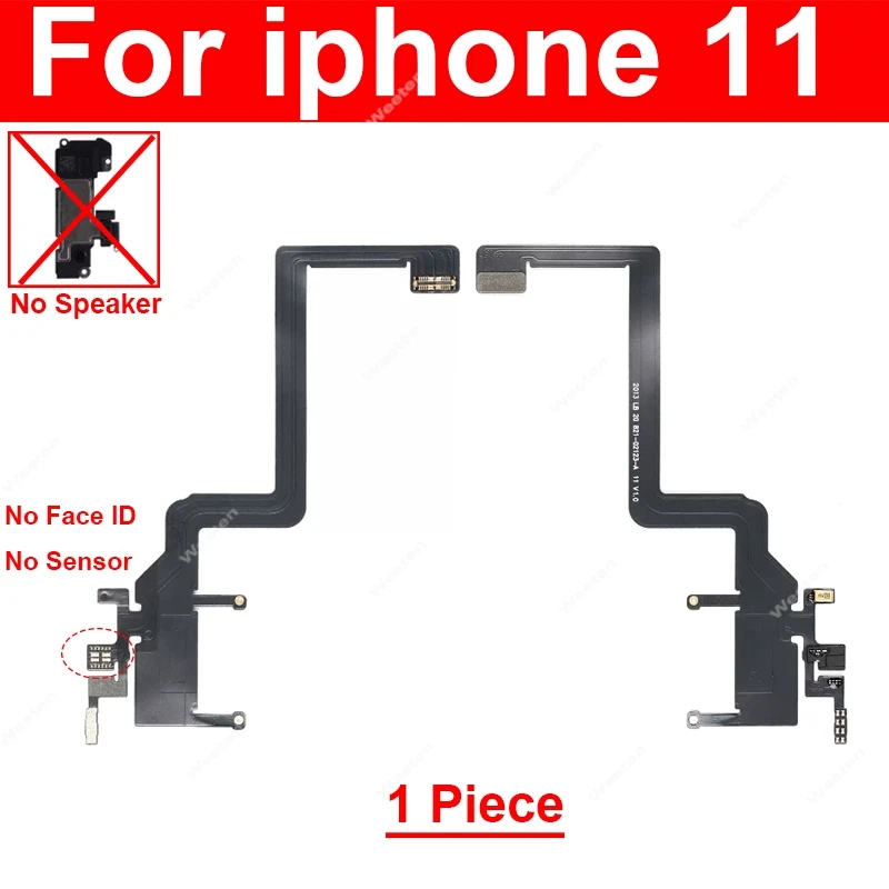 For iPhone X XR XS Max 11 12 13 Pro Max 12 13Mini Earpiece Flex Proximity Sensor Empty Flex Cable Without Earpiece Speaker