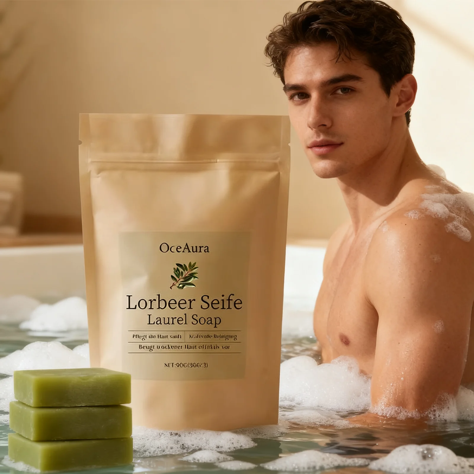 

Лавровое мыло OCEAURA, средство для глубокого очищения лица и тела — удаляет грязь кожи, удерживает свежу и удобно кожу