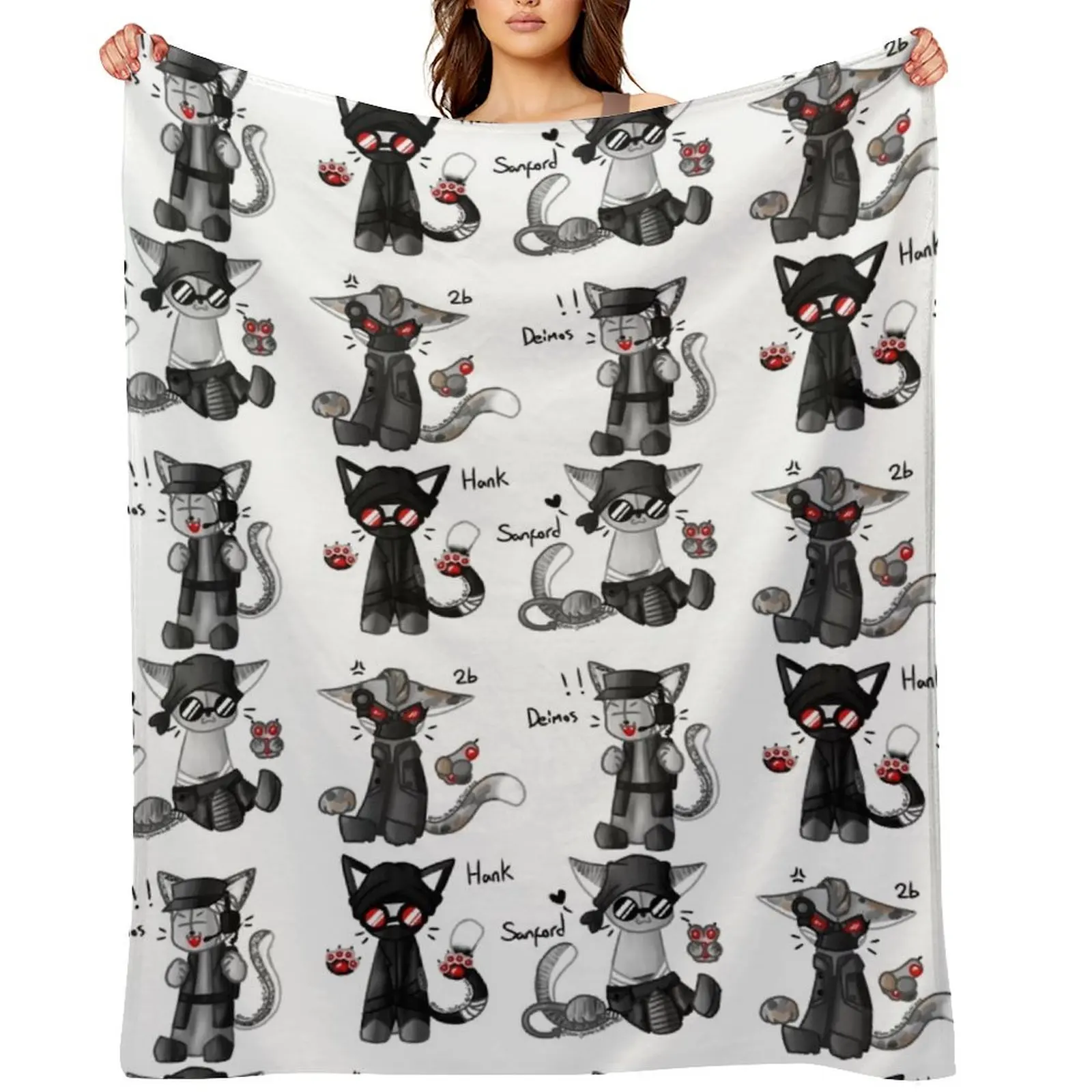 

Madness Combat Cats Throw Blanket Luxury Designer Beach Winter beds christmas gifts Blankets