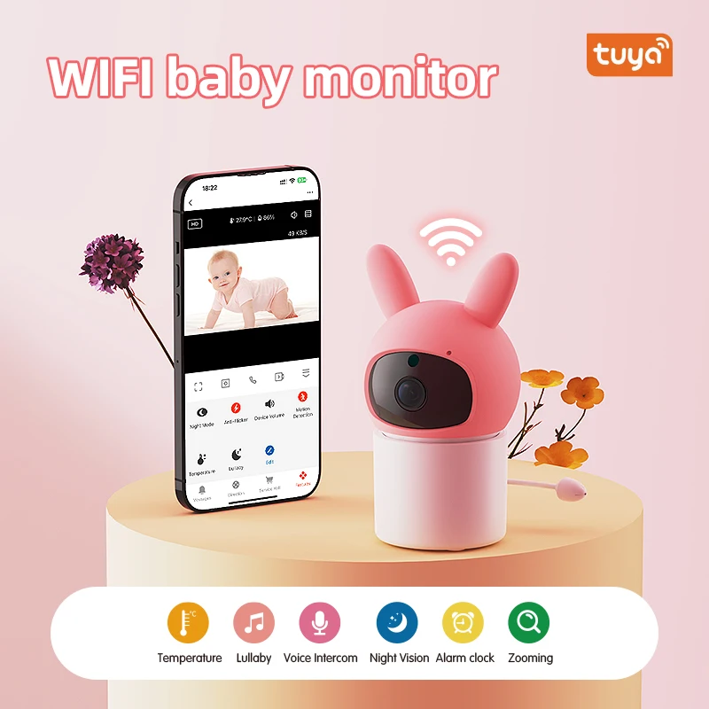 Wireless gimbal tuyaAPP baby monitor security camera monitoring baby movement tracking monitoring remote APP remote control