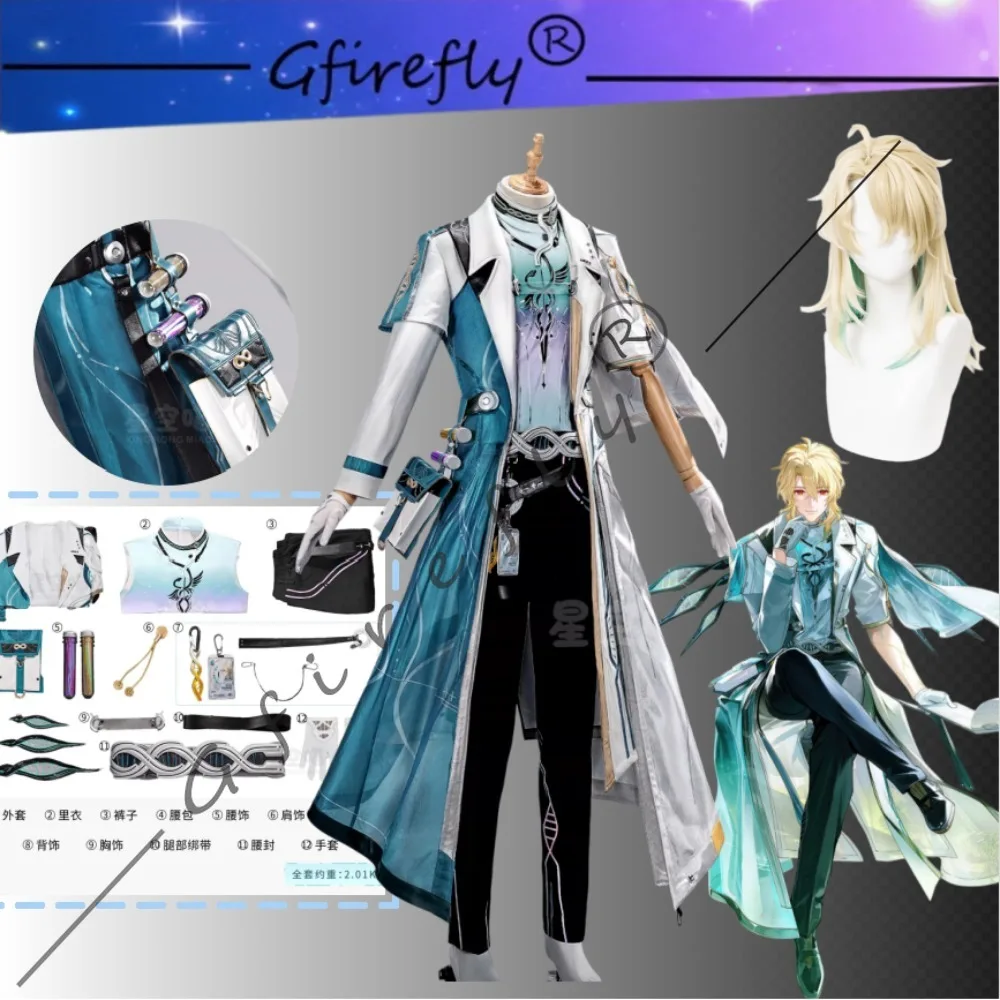 

Game Wuthering Waves Luhesi Cosplay Set High Quality Wig Accessories Adult Men Halloween Comic Con Carnival Party Game Outfit